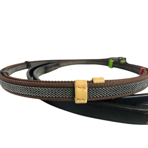 Camelot Rainbow Stop Anti-Slip Reins PONY 3 Camelot Rainbow Stop Anti-Slip Reins PONY - Image 3