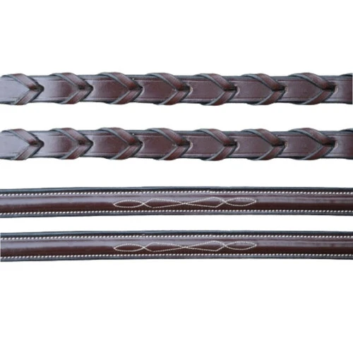 Black Oak Fancy Stitch Laced Reins PONY 1 Black Oak Fancy Stitch Laced Reins PONY